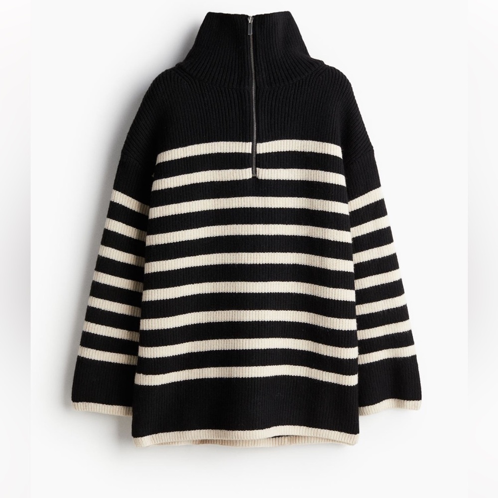 H&M Rib-Knit Half-Zip Sweater